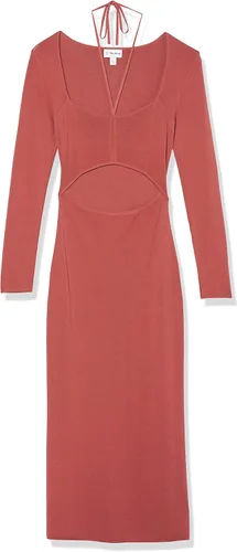 Vista 5 de The Drop Vestido midi Corbin de manga larga con detalle halter para mujer