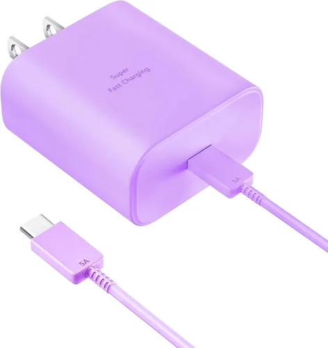 Vista 9 de Cargador súper rápido de 45 W, cable de carga USB tipo C de 6.6 pies con cargador de teléfono Android, bloque de carga rápida para Samsung Galaxy
