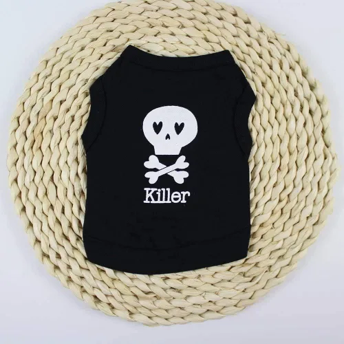 Vista 3 de Camisetas sin mangas de verano para mascotas, chaleco suave, transpirable, camisas para cachorros, ropa estampada linda, ropa de cosplay