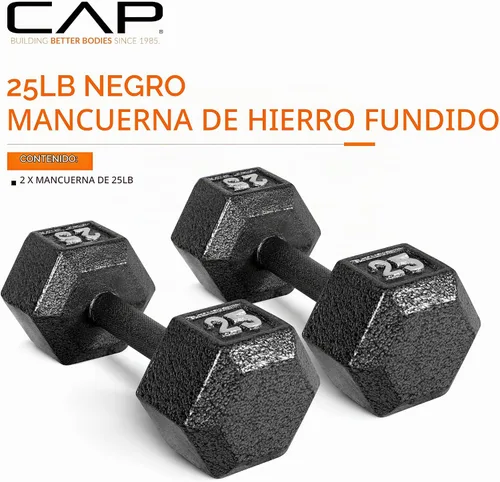 Vista 2 de CAP Barbell Mancuerna hexagonal de hierro fundido Múltiples opciones