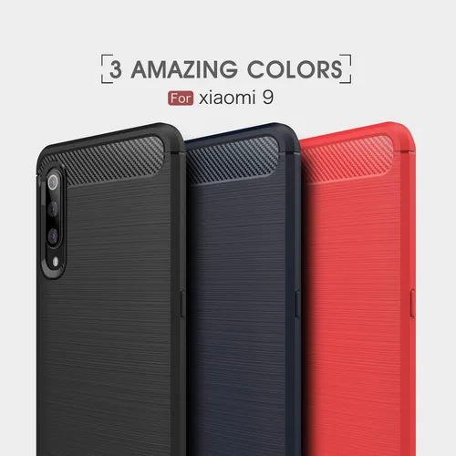 Vista 9 de Funda para Xiaomi Mi 9 - Funda delgada de absorción de impactos de fibra de carbono (negro)