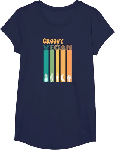 Vista 31 de Groovy Vegan Retro Vintage Cool Veggies 70 80 Flower Power Camiseta, Negro