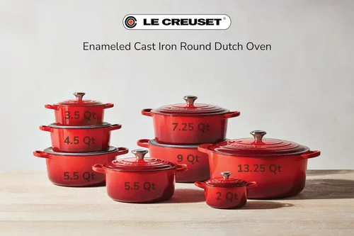 Vista 8 de Le Creuset Horno holandés redondo Signature de hierro fundido esmaltado, 4.5 cuartos de galón., Artichaut