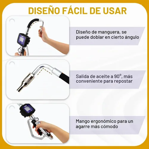 Vista 2 de Boquilla de medidor de válvula de control de aceite digital, pistola de aceite neumática con entrada NPT de 1/2 pulgada, presión de extrusión 7