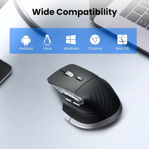 Vista 6 de CITLLA Ratón Inalámbrico Bluetooth, Ratón Silencioso Recargable Ergonómico con Múltiples Dispositivos, DPI Ajustable, Desplazamiento Rápido y Rueda