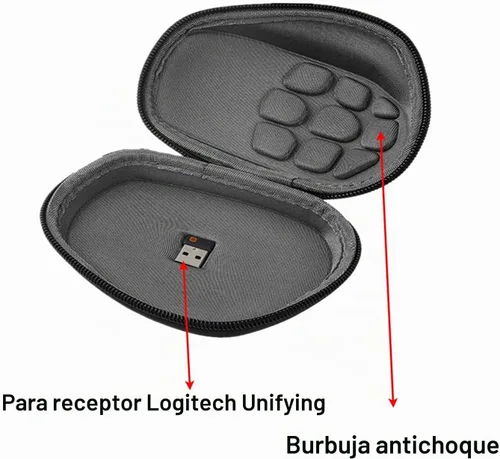 Vista 4 de CANTOO Funda rígida de viaje para mouse Logitech MX Master 3 / 3S / 2S / Advanced, mouse inalámbrico, bolsa de almacenamiento protectora