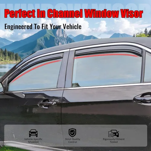 Vista 2 de IKON MOTORSPORTS Viseras de ventana de canal compatibles con Chevrolet Equinox 2010-2017, protectores de lluvia acrílicos ahumado/tintados