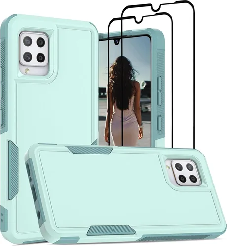 Vista 15 de Jeylly Funda para Samsung Galaxy A42 5G con protector de pantalla de vidrio templado, resistente a los golpes, a prueba de caídas, duradera