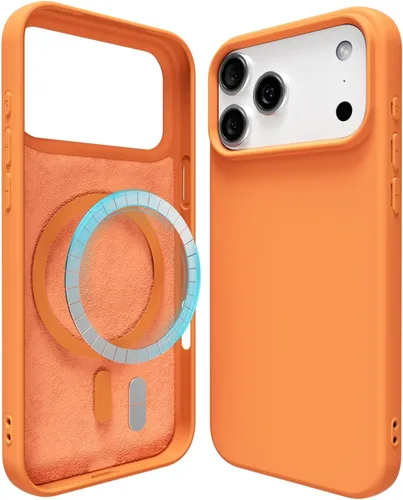 Vista 135 de oakxco Funda de silicona para iPhone 13 Mini/ 12 Mini magnética, compatible con carga inalámbrica Magsafe, goma delgada y suave, cubierta protectora