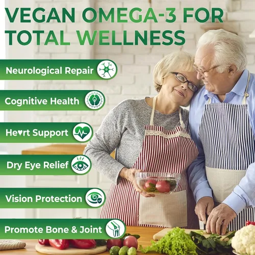 Vista 4 de Gomitas Omega 3 de 2200 mg de aceite de algas (DHA 640 mg y EPA 290 mg) para mujeres y hombres, alternativa de aceite de pescado vegano Omega 3