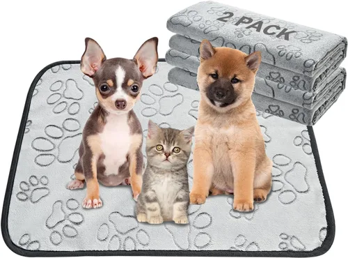 Vista 14 de Qeils Almohadillas reutilizables para cachorros, paquete de 2 almohadillas lavables para orina para perros, almohadilla antideslizante impermeable
