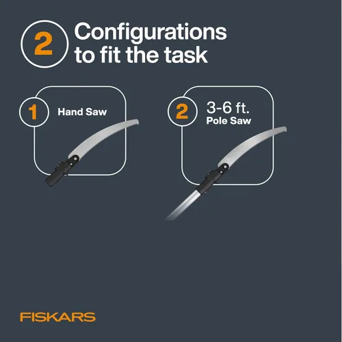 Vista 3 de Fiskars XtendControl - Podadora de árbol de 6 pies con sierra de triple molienda de 15 pulgadas x 1, poste de extensión individual de 3 a 6 pies