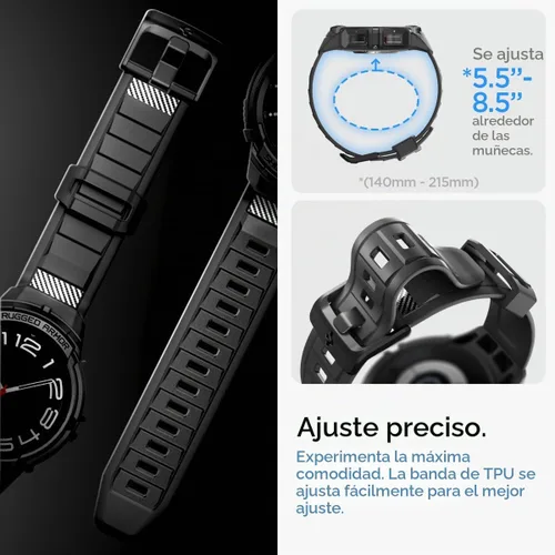 Vista 4 de Spigen Correa clásica de 1.850 in para Samsung Galaxy Watch 6 con funda (2023)