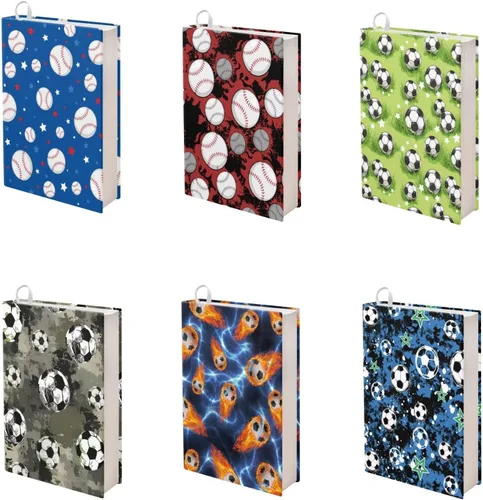 Vista 47 de Rnyleeg Paquete de 6 fundas protectoras de libros de bolsillo para niños, con temática deportiva, elástica, para amantes de los libros, estudiantes