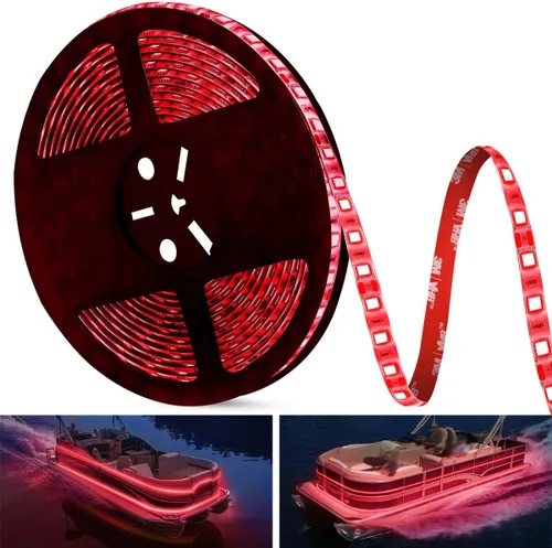 Vista 6 de Luces LED de barco de 25 Pies, tira de luces LED de pontón marino impermeable, luz interior de cubierta de barco, accesorios de barcos, iluminación