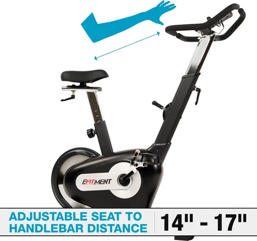 Vista 6 de EFITMENT Exercise Bike, Indoor Cycling Bike for Home Cardio, Low Noise Stationary Bikes with Adjustable Magnetic, LCD Monitor, Pulse Grips, Device