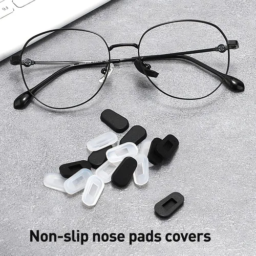 Vista 7 de Fundas de almohadilla de nariz para lentes, almohadilla de silicona antideslizante para lentes, fundas protectoras para gafas almohadillas para Negro