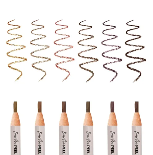 Vista 7 de Brawna Paquete de 6 lápices de cejas Pro Peel Off para mapeo de labios y cejas, suministros de microblading, color blanco