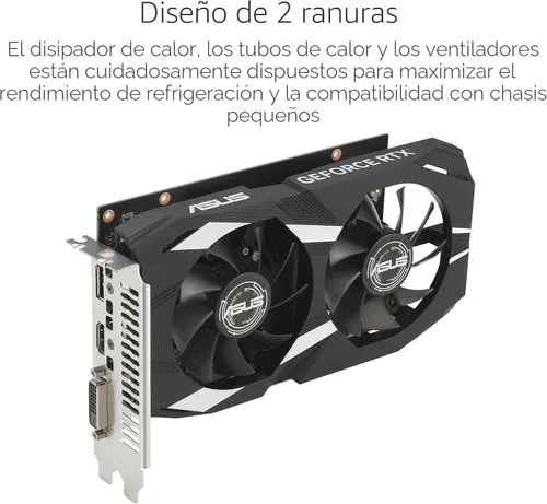 Vista 3 de ASUS Tarjeta gráfica para juegos Dual GeForce RTX 3050 6GB GDDR6 OC Edition