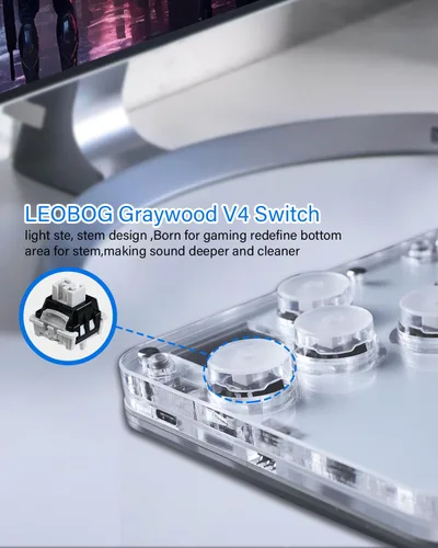 Vista 4 de Sehawei Arcade Stick 13Keys All-Button Gamerfinger with Custom RGB & Turbo Functions,Arcade Controller Street Fight for PCPs3Ps4SwitchSteam Game