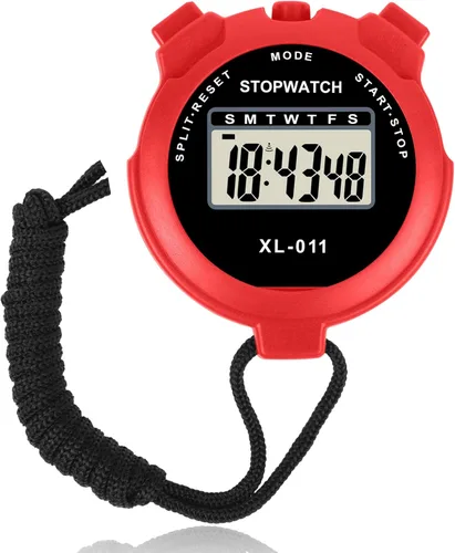 Vista 9 de Vicloon Temporizador deportivo digital, cronómetro de viaje simple con pantalla grande, temporizador dividido de una sola vuelta, fecha de alarma