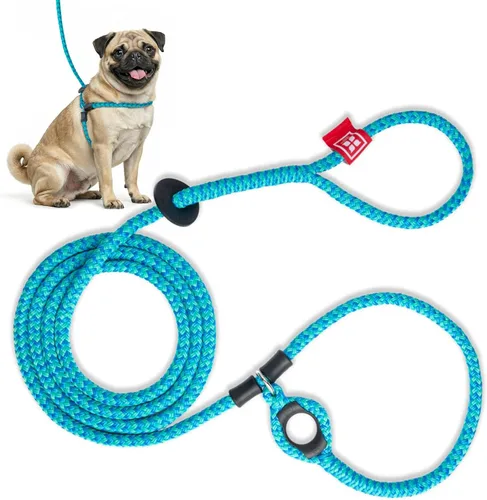 Vista 6 de Harness Lead Juego de arnés y correa para perro sin tirones, arnés antitirones para todas las razas y tamaños, diseño de cuerda acolchada de una