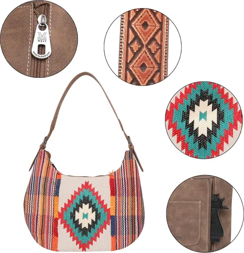 Vista 4 de Montana West Aztec Tapestry Collection Tote Bag Western Shoulder Handbag for Women