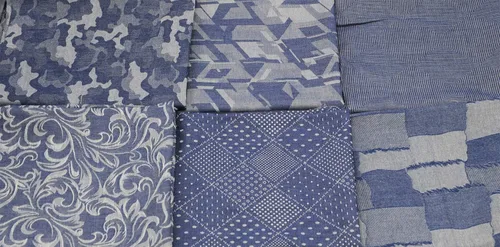 Vista 5 de Paquete de tela gruesa precortada a cuadros, algodón y mezclilla, surtido suave de tela para manualidades, para costura, manualidades, sabor rosa