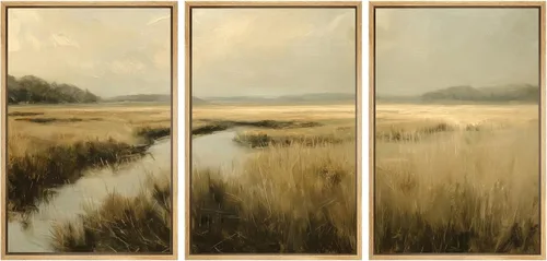 Vista 25 de SIGNWIN Lienzo enmarcado para pared, juego de arte de acuarela pastel, paisaje marrón, naturaleza, naturaleza salvaje, ilustraciones modernas, arte