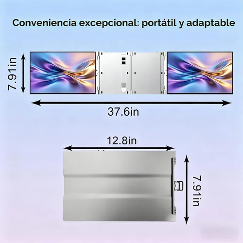 Vista 3 de 14-Inch WUXGA 60Hz 100% sRGB Dual Portable Monitor Extender