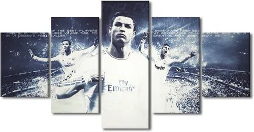Vista 16 de TUMOVO Lienzo decorativo para pared, cuadro de Cristiano Ronaldo, cuadros de club de fútbol, impresiones en lienzo, póster de arte de pared, arte