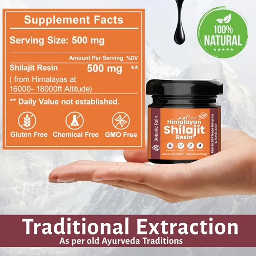 Vista 6 de Resina Shilajit pura del Himalaya para hombres y mujeres, más de 85 oligominerales, 75% más de ácido fúlvico para aumentar la energía y apoyo