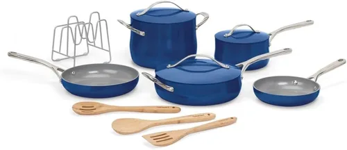 Vista 7 de Cuisinart Juego de utensilios de cocina de cerámica, antiadherentes de 12 piezas para cocinar con calor uniforme, apto para lavavajillas, asas