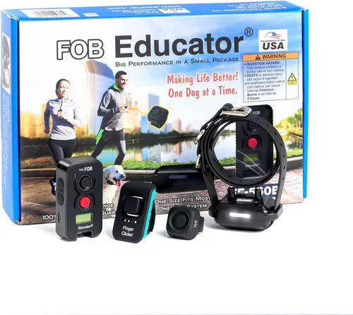 Vista 9 de Educator FOB FE-560 Collar de entrenamiento para perros con control remoto – Collar electrónico recargable impermeable de 300 yardas para perros más