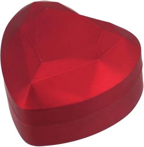 Vista 4 de Naimo Caja de anillo de compromiso, aretes, monedas, caja de anillos con luz LED para propuesta, compromiso, regalo de boda (rojo)
