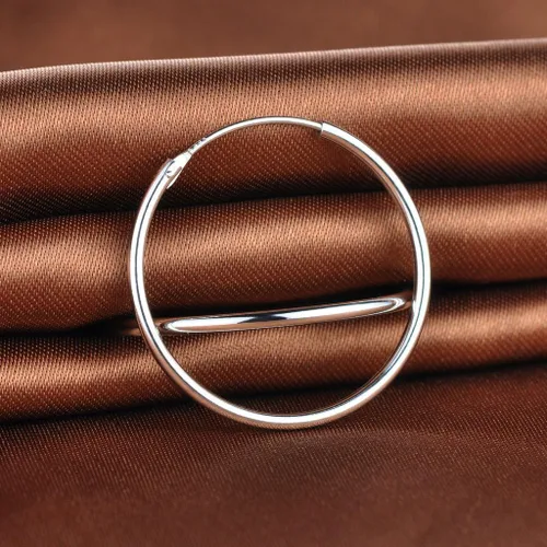 Vista 3 de Infinite U - Pendientes de aro para mujer, plata de ley 925 de 12 a 2.362in, pulido redondo con bisagras