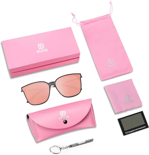 Vista 5 de Duco - Lentes de sol redondos vintage para mujeres y hombres con protección UV de moda para la playa