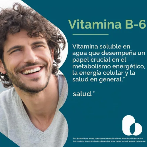 Vista 2 de BESTVITE Vitamina B-6 200 mg (120 cápsulas vegetales) - Sin estearatos