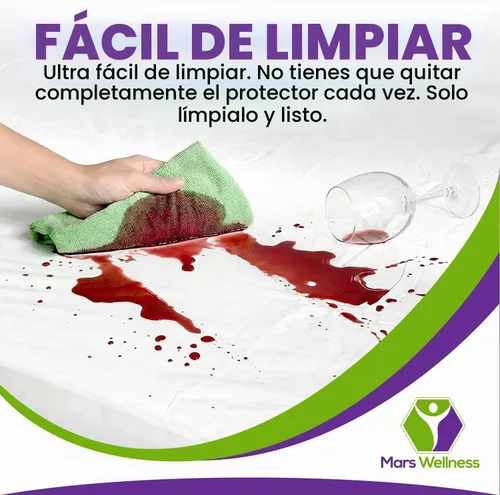 Vista 4 de Mars Wellness Protector y funda de colchón de vinilo impermeable, funda de colchón blanca con cremallera, funda de colchón para chinches, 1 paquete
