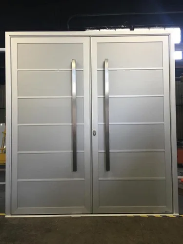 Vista 2 de Barra cuadrada rectangular de forma plana de acero inoxidable moderna y contemporánea para puerta de entrada, tirador de ducha de vidrio, puerta