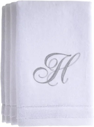 Vista 14 de Set de 4 toallas bordadas, de 11 x 18 pulgadas, extra absorbente, de algodón, acabado suave de terciopelo. Para baño/cocina/spa