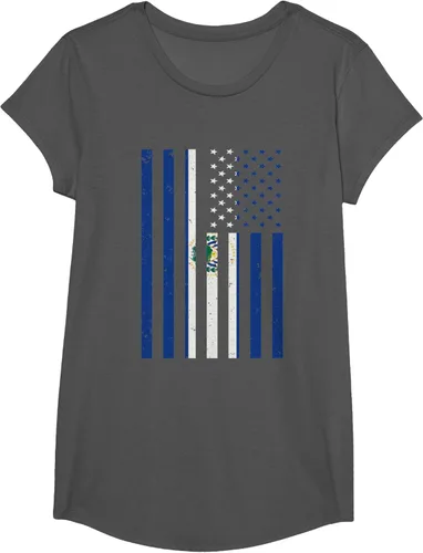 Vista 32 de El Salvador Shirt - El Salvador USA America Flag Men Women T-Shirt