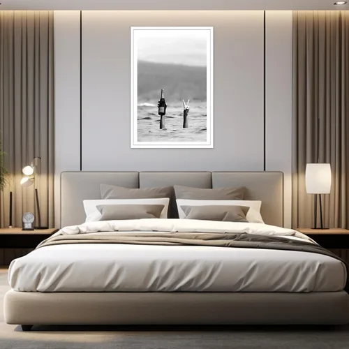 Vista 5 de Acqooeakt Póster retro de mujer con champán en la playa, arte de pared en blanco y negro, impresión feminista, carrito de bar, decoración de pared