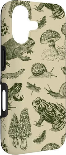 Vista 3 de Frog Mushroom 90s Vintage Dark Academia Aesthetic Biology Case for iPhone 17