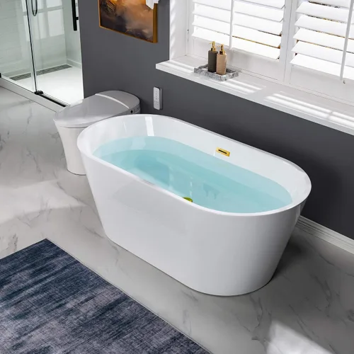 Vista 2 de WOODBRIDGE BTA1514-BG-Drain &O +F0007BGRD Bañera, oro cepillado