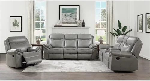 Vista 9 de Pemberly Row Sofá reclinable doble tradicional de piel sintética de 20 pulgadas en gris