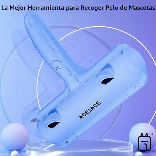 Vista 4 de ACE2ACE - Removedor de pelo de mascotas, rodillo reutilizable para pelos de gatos y perros, color azul Self Clean Cat Hair Remover with Dust Bin