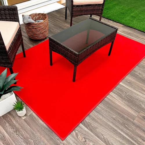 Vista 12 de KOECKRITZ Alfombra pasillo 4'x50' interior/exterior duradero suave - rojo