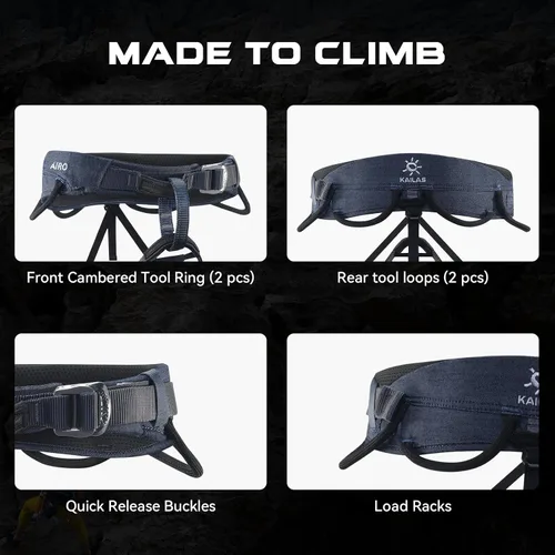 Vista 5 de KAILAS Airo Rock Climbing Harness Men Roofing Harness Safety Belt Mountaineering Rappelling Harness Women Adjustable