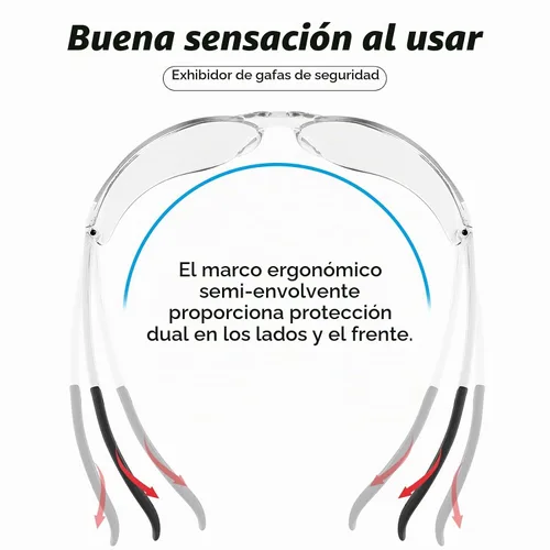 Vista 3 de Salfboy Gafas de seguridad transparentes a granel de 10 ANSI Z87.1, gafas protectoras resistentes a arañazos para trabajo, laboratorio, construcción